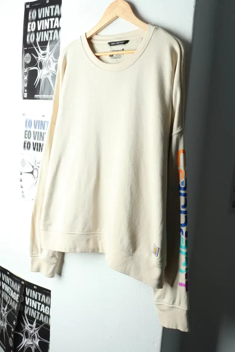 (XL) 칼하트 맨투맨 티셔츠 텐센 베이지 올드스쿨-16023 상품이미지1