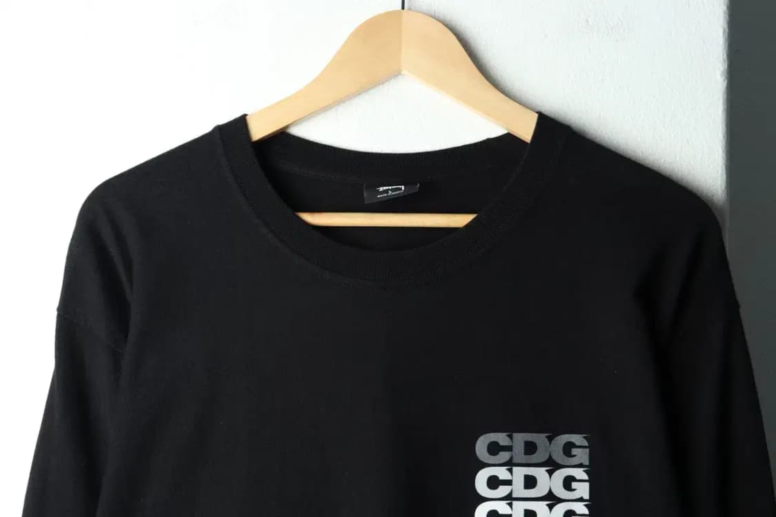 (L-XL) 스투시 긴팔티셔츠 꼼데가르송 CDG닷 블랙-16026 상품이미지3