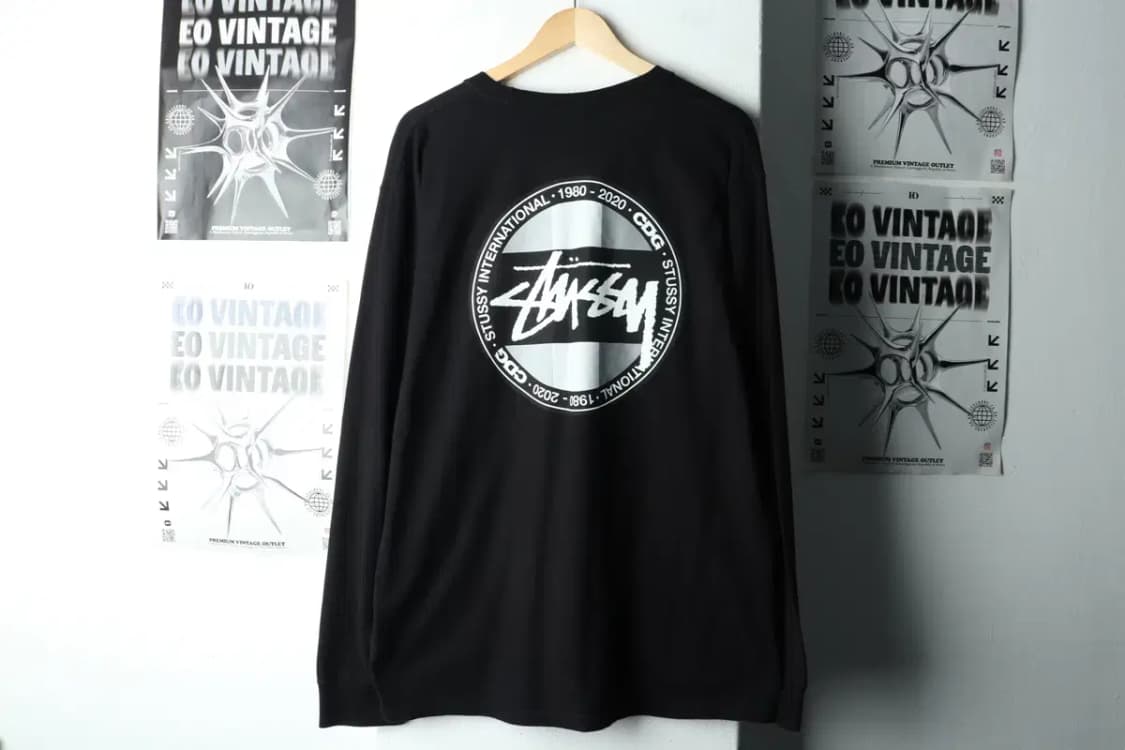 (L-XL) 스투시 긴팔티셔츠 꼼데가르송 CDG닷 블랙-16026 상품이미지6