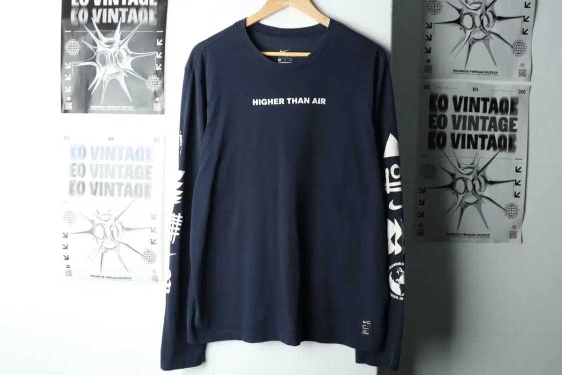 (2XL) 나이키 긴팔티셔츠 빅사이즈 네이비 올드스쿨-16027 상품이미지3