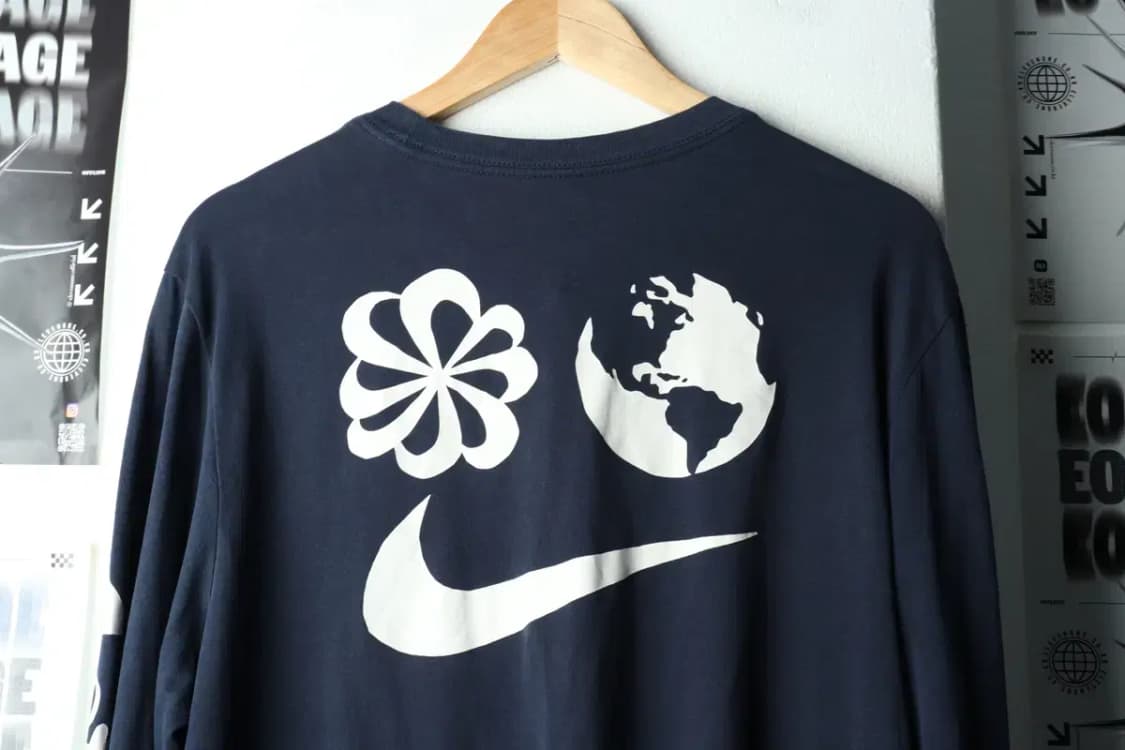 (2XL) 나이키 긴팔티셔츠 빅사이즈 네이비 올드스쿨-16027 상품이미지9