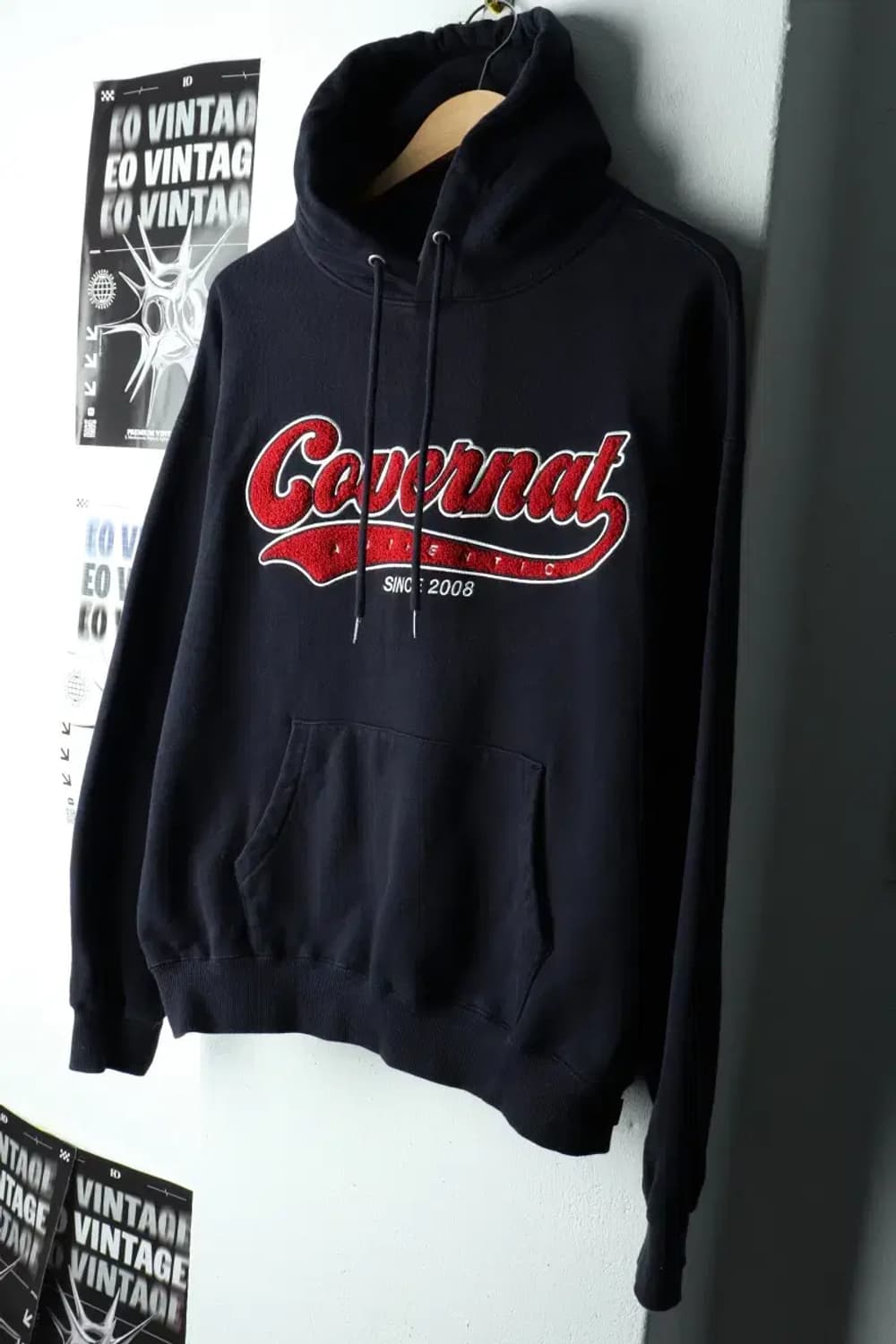 (M-L) 커버낫 후드티셔츠 빅로고 네이비 올드스쿨 자수-1602C 상품이미지1