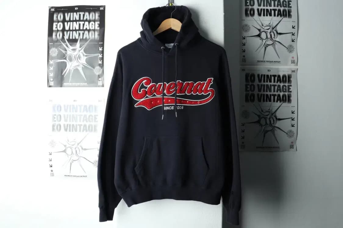 (M-L) 커버낫 후드티셔츠 빅로고 네이비 올드스쿨 자수-1602C 상품이미지2