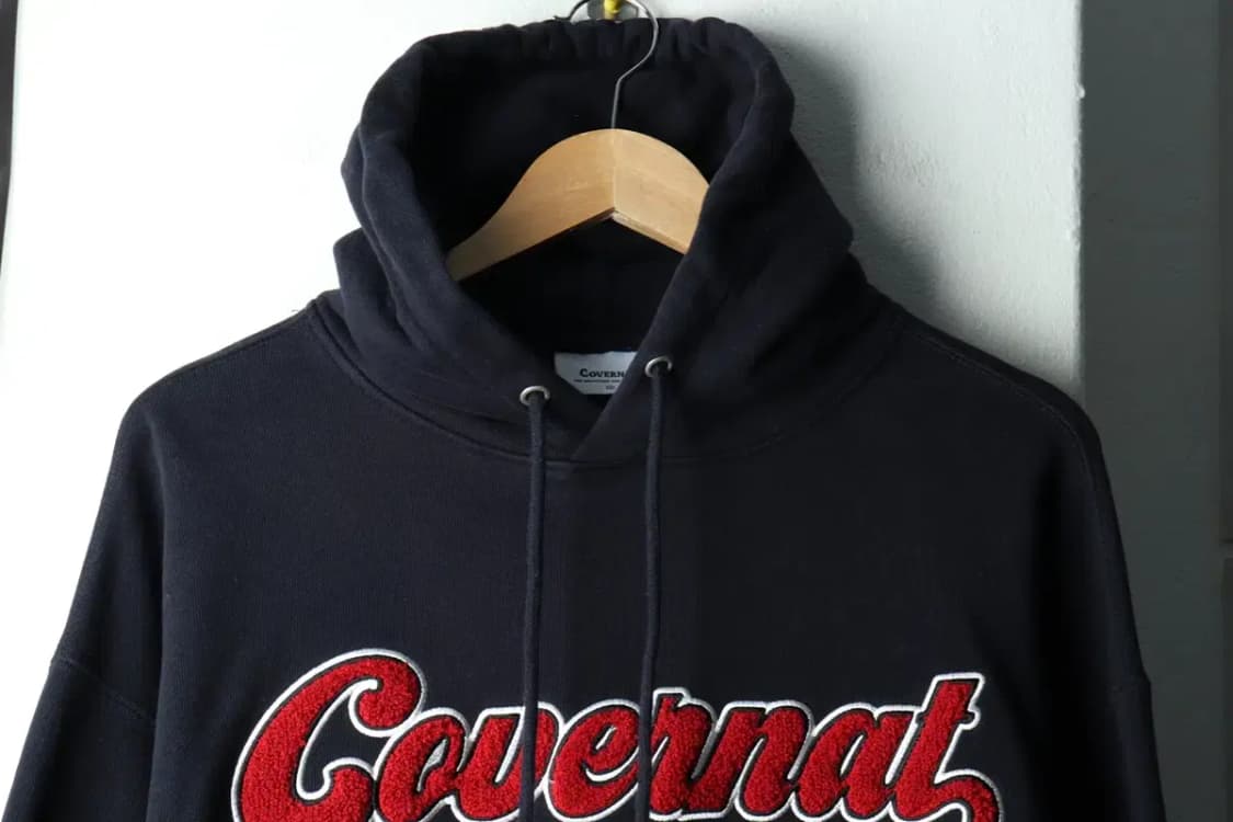 (M-L) 커버낫 후드티셔츠 빅로고 네이비 올드스쿨 자수-1602C 상품이미지3