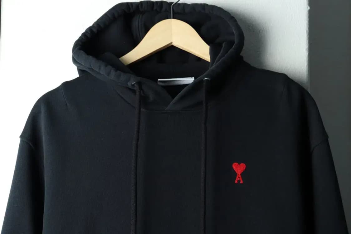 W(S) 아미 후드티셔츠 하트 스몰로고 블랙-1602D 상품이미지3