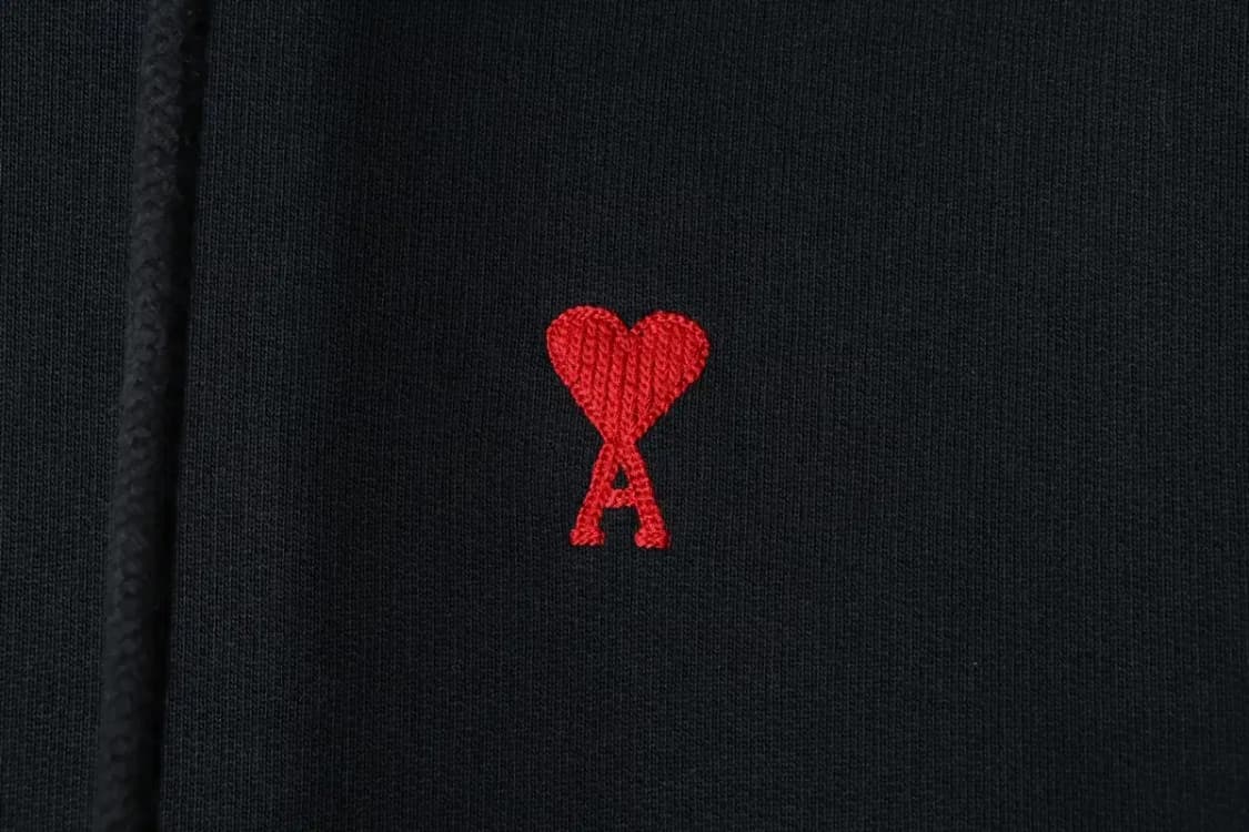 W(S) 아미 후드티셔츠 하트 스몰로고 블랙-1602D 상품이미지5