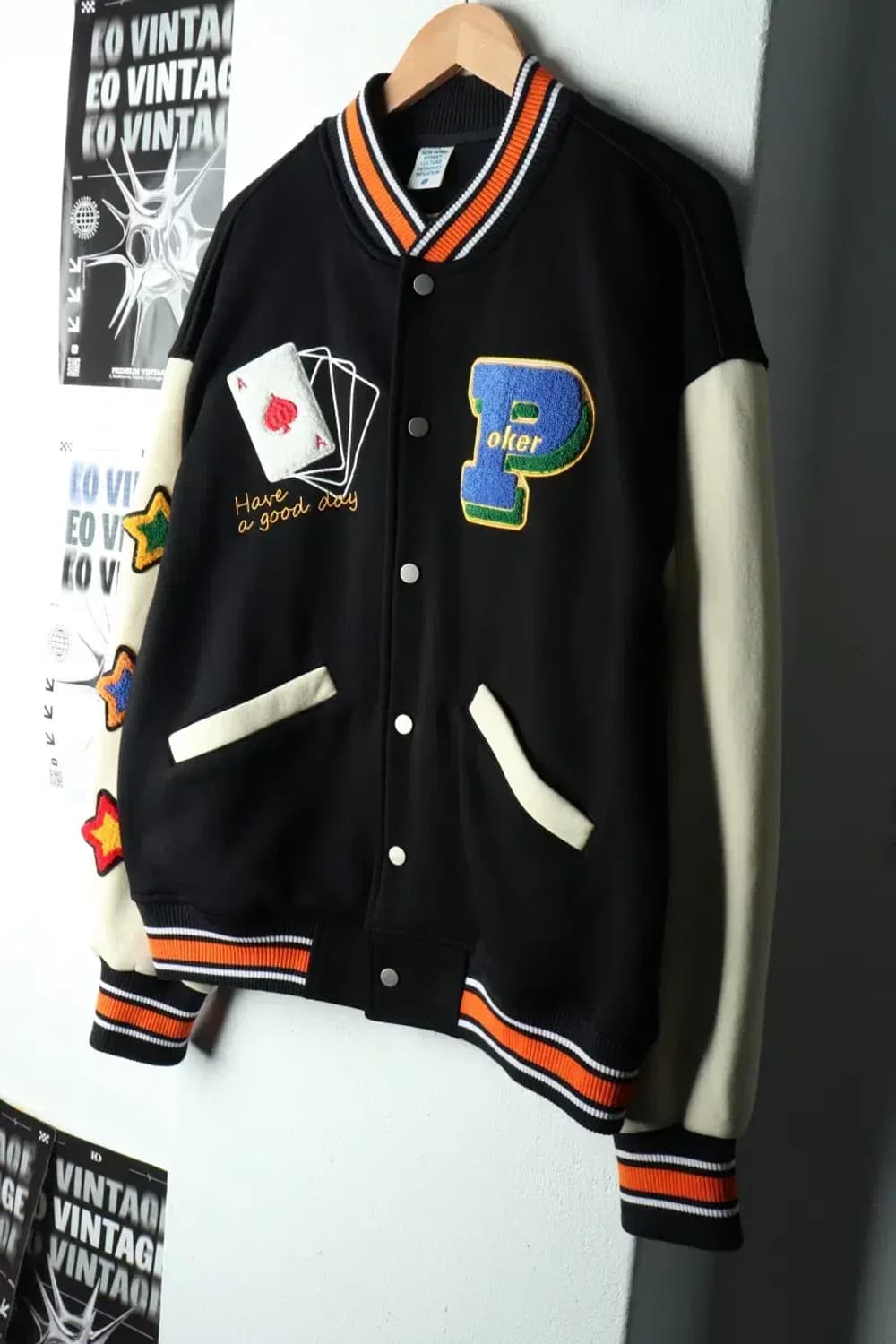 (L-2XL) 인플레이션 집업 바람막이 점퍼자켓 바시티 자수-16039 상품이미지1