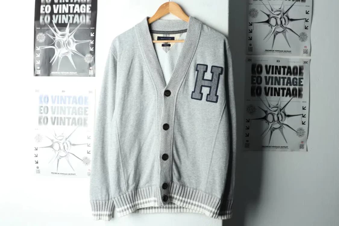 (M-L) 타미힐피거 니트 가디건 기모 그레이 면-1603D 상품이미지2