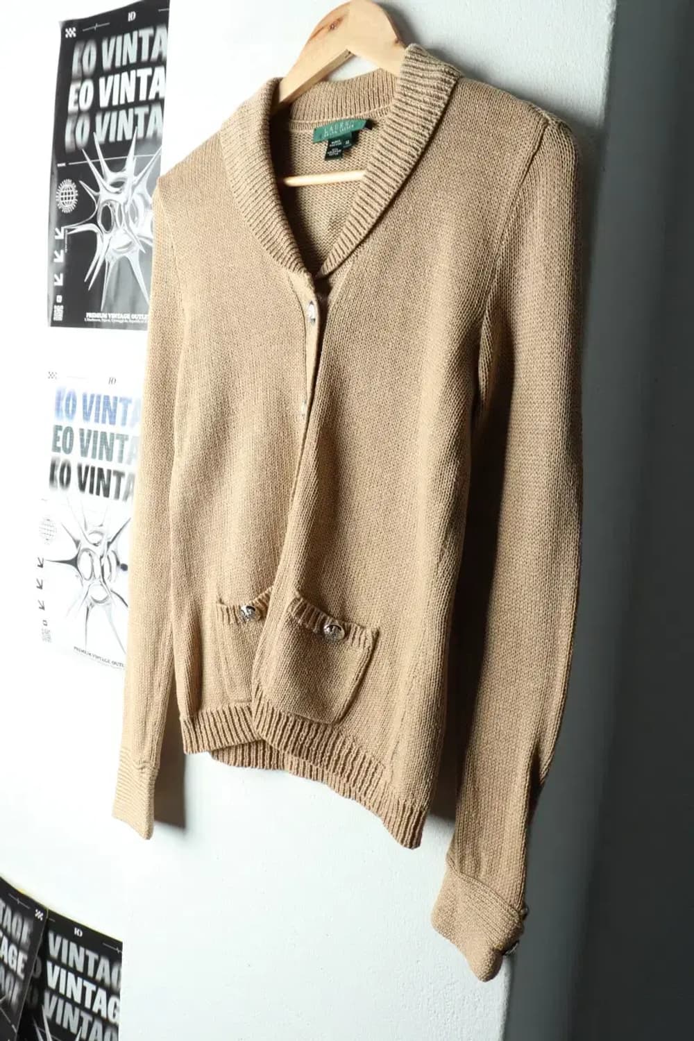 W(XS-S) 폴로 랄프로렌 니트 가디건 브라운 울-1603E 상품이미지1