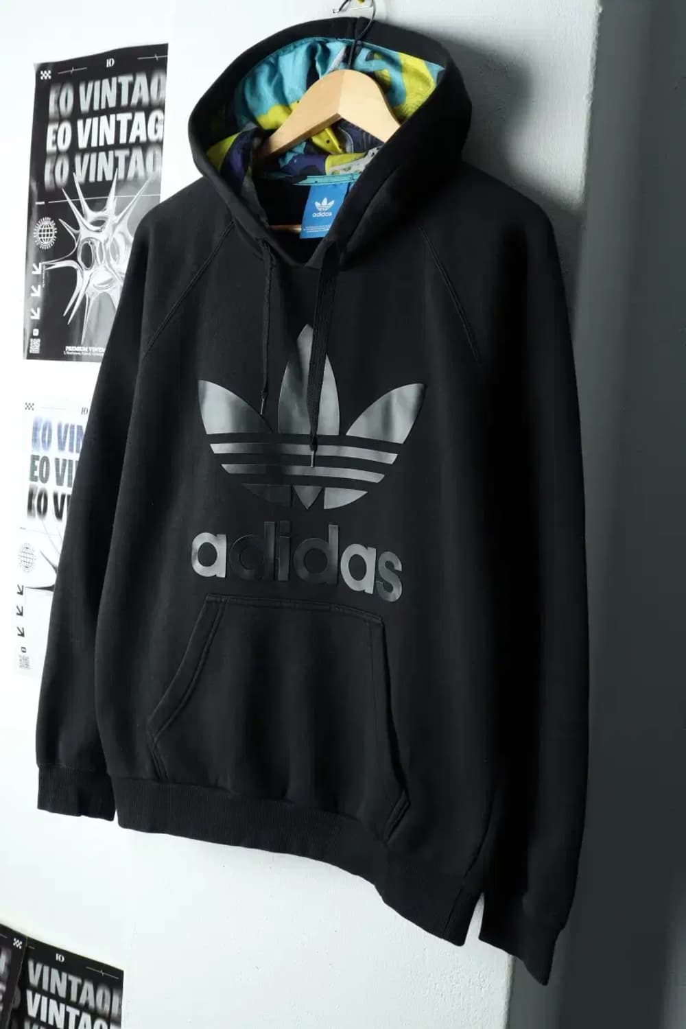 (L-XL) 아디다스 후드티셔츠 불꽃 몽타쥬 블랙-160D7 상품이미지1