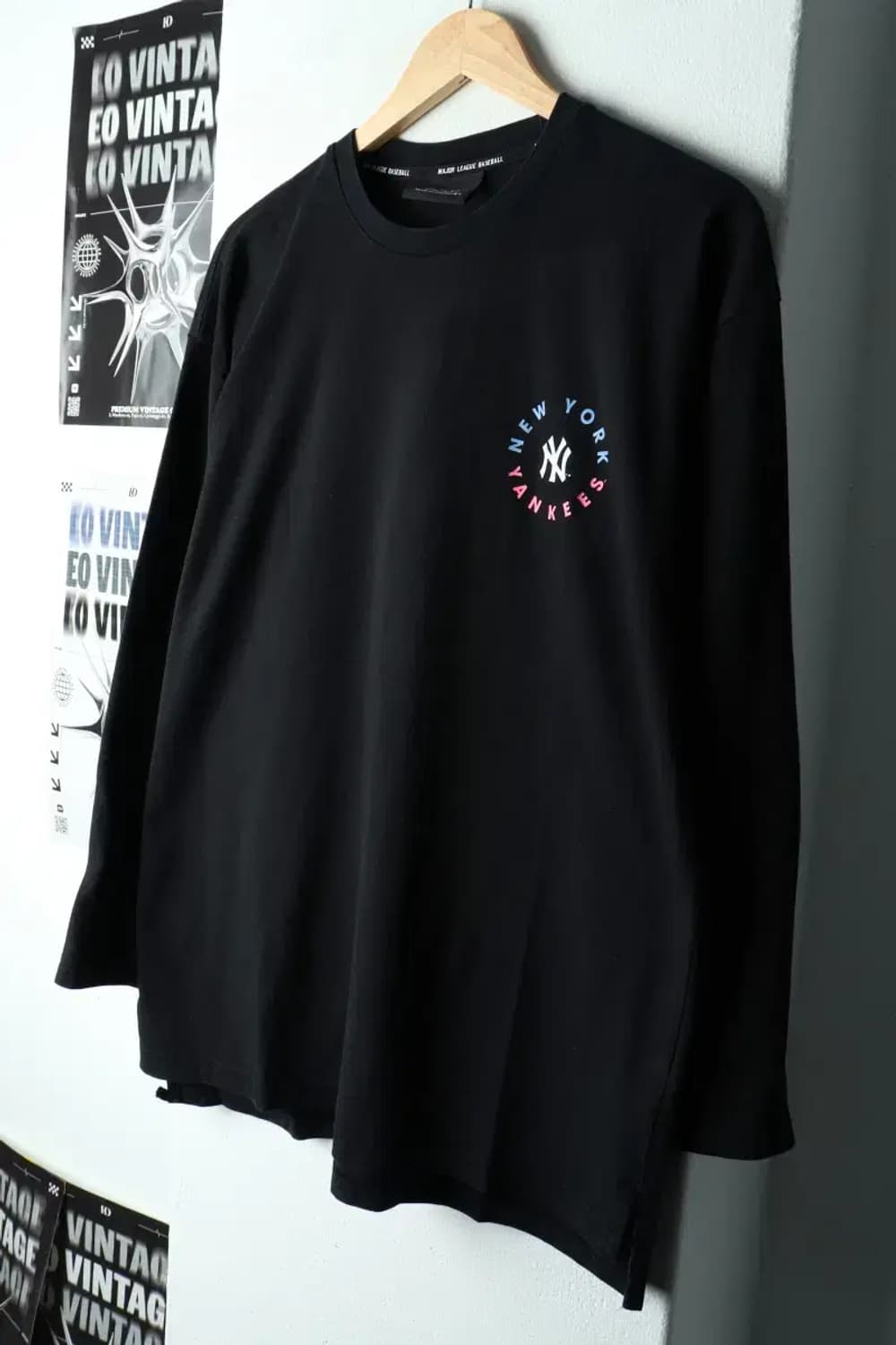 (S) MLB 엠엘비 긴팔티셔츠 뉴욕 양키즈 블랙 올드스쿨-160DC 상품이미지1