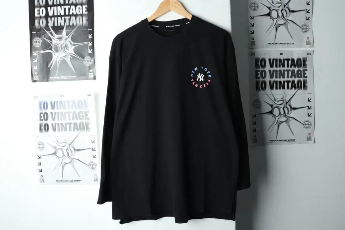 (S) MLB 엠엘비 긴팔티셔츠 뉴욕 양키즈 블랙 올드스쿨-160DC 상품이미지2