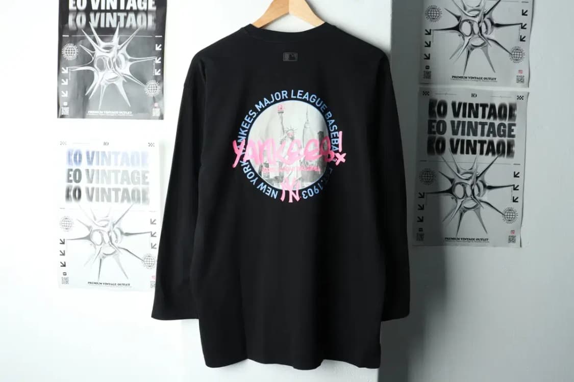 (S) MLB 엠엘비 긴팔티셔츠 뉴욕 양키즈 블랙 올드스쿨-160DC 상품이미지6