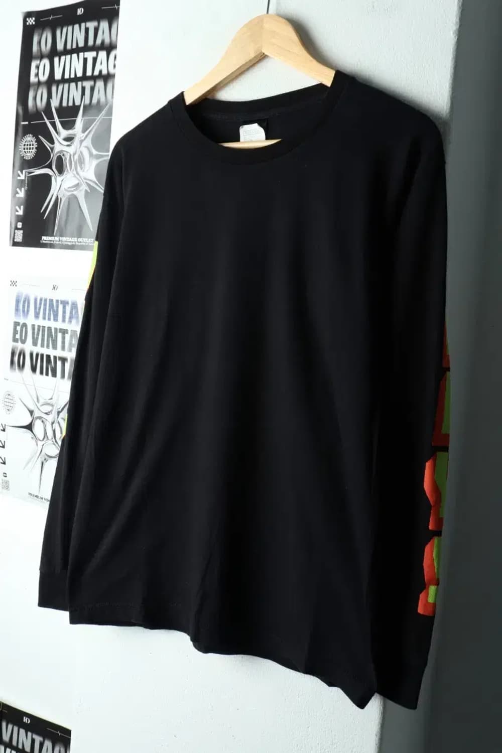 (M-L) 오베이 긴팔티셔츠 레터링 블랙-160DD 상품이미지1