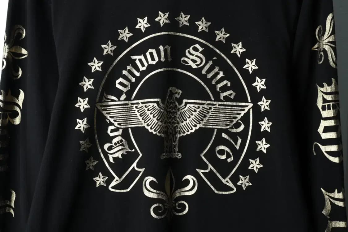 (L) 보이런던 긴팔티셔츠 빅뱅 Y2K 트렌드 금장 블랙-160DE 상품이미지5