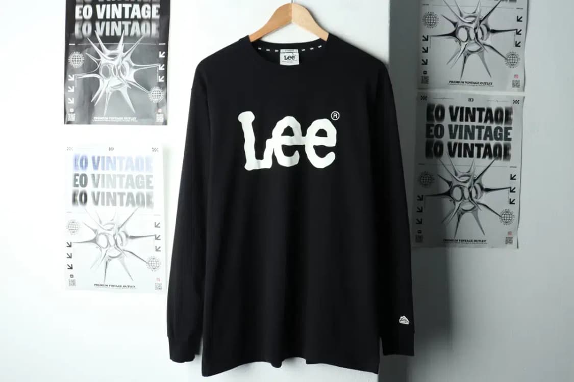 (L) 리 긴팔티셔츠 빅로고 블랙-160DF 상품이미지2