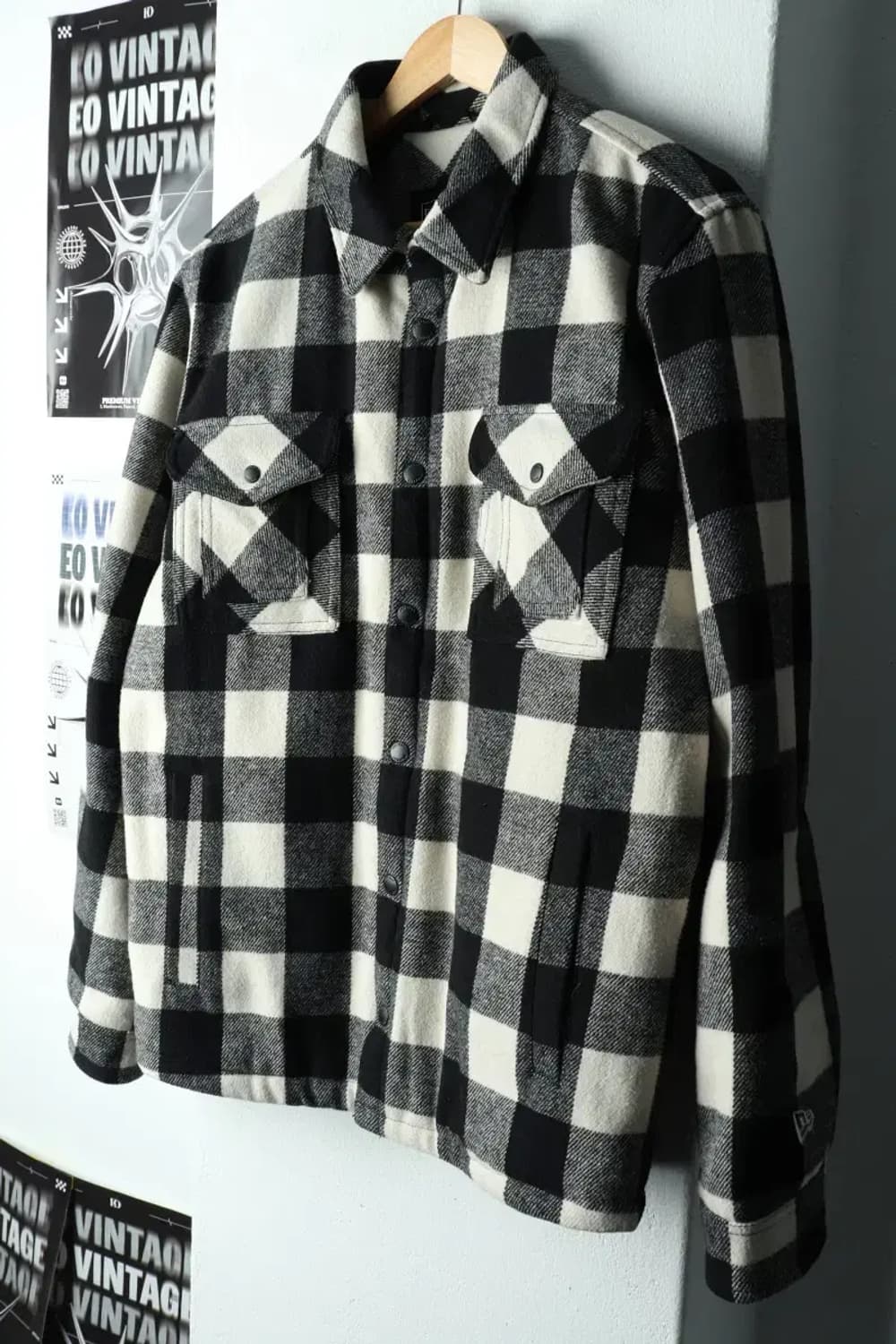 (M) 뉴에라 집업 바람막이 점퍼자켓 체크 플란넬 누빔-160E4 상품이미지1