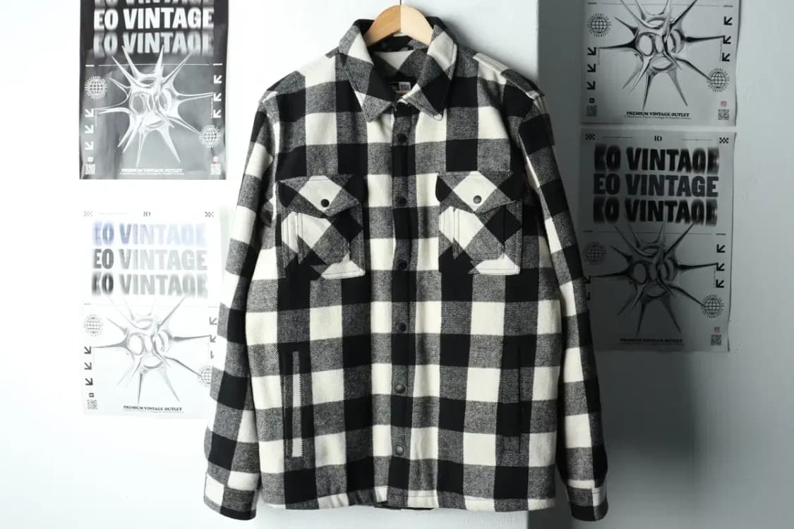 (M) 뉴에라 집업 바람막이 점퍼자켓 체크 플란넬 누빔-160E4 상품이미지2