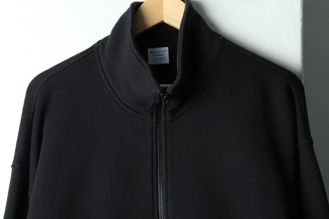 (XL-2XL) 챔피온 맨투맨 티셔츠 USA 반집업 블랙-160E6 상품이미지3