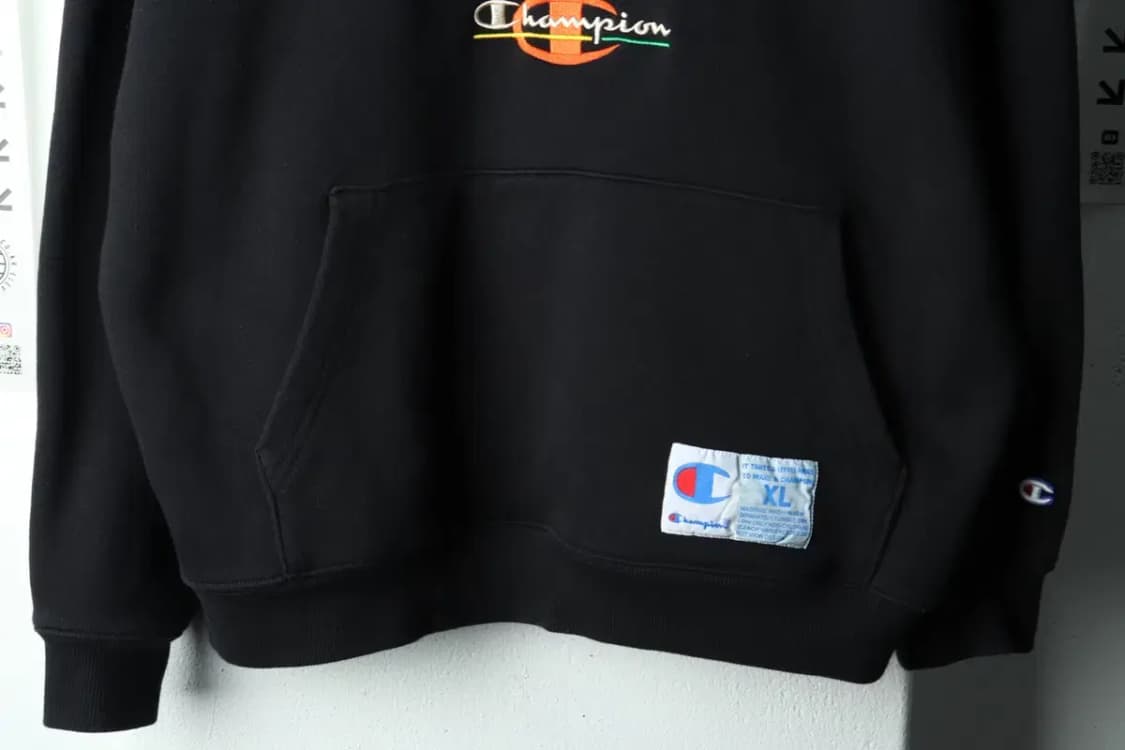 (XL-2XL) 챔피온 맨투맨 티셔츠 USA 반집업 블랙-160E6 상품이미지4