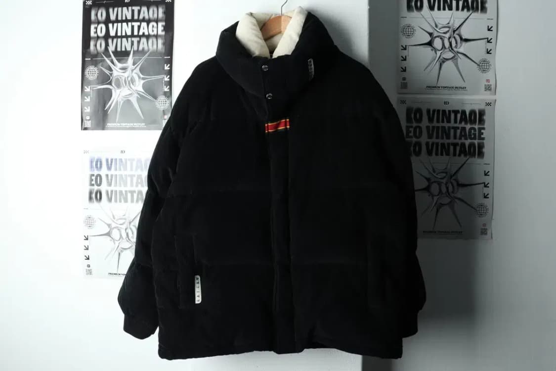 (XL) 로맨틱크라운 패딩 점퍼자켓 덕다운 코듀로이 블랙-160EC 상품이미지3