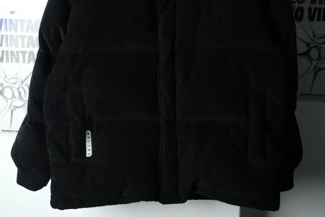 (XL) 로맨틱크라운 패딩 점퍼자켓 덕다운 코듀로이 블랙-160EC 상품이미지5