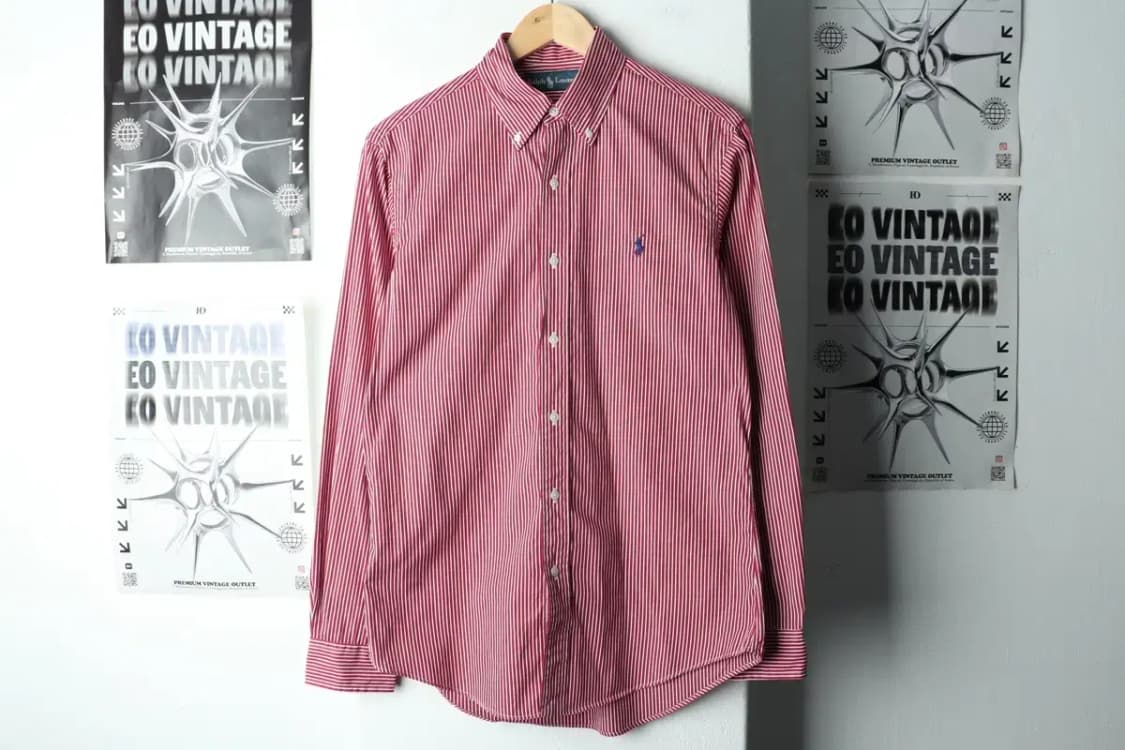 (S-M) 폴로 랄프로렌 셔츠 남방 스트라이프 레드 포니-160F5 상품이미지2
