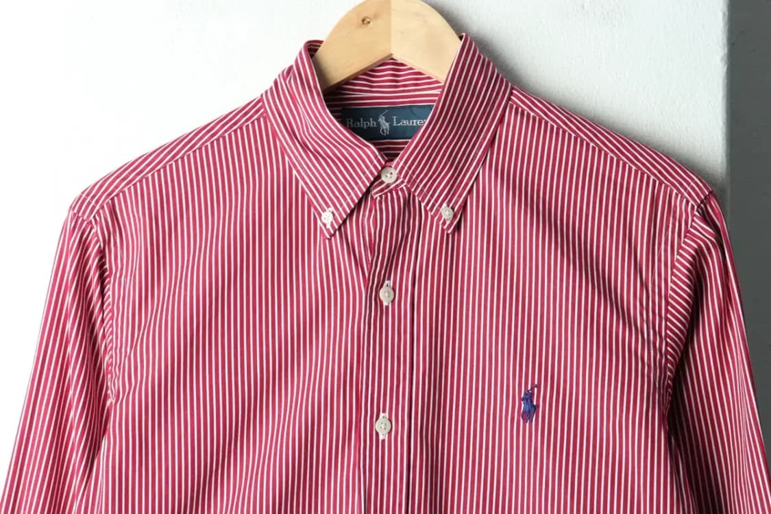 (S-M) 폴로 랄프로렌 셔츠 남방 스트라이프 레드 포니-160F5 상품이미지3