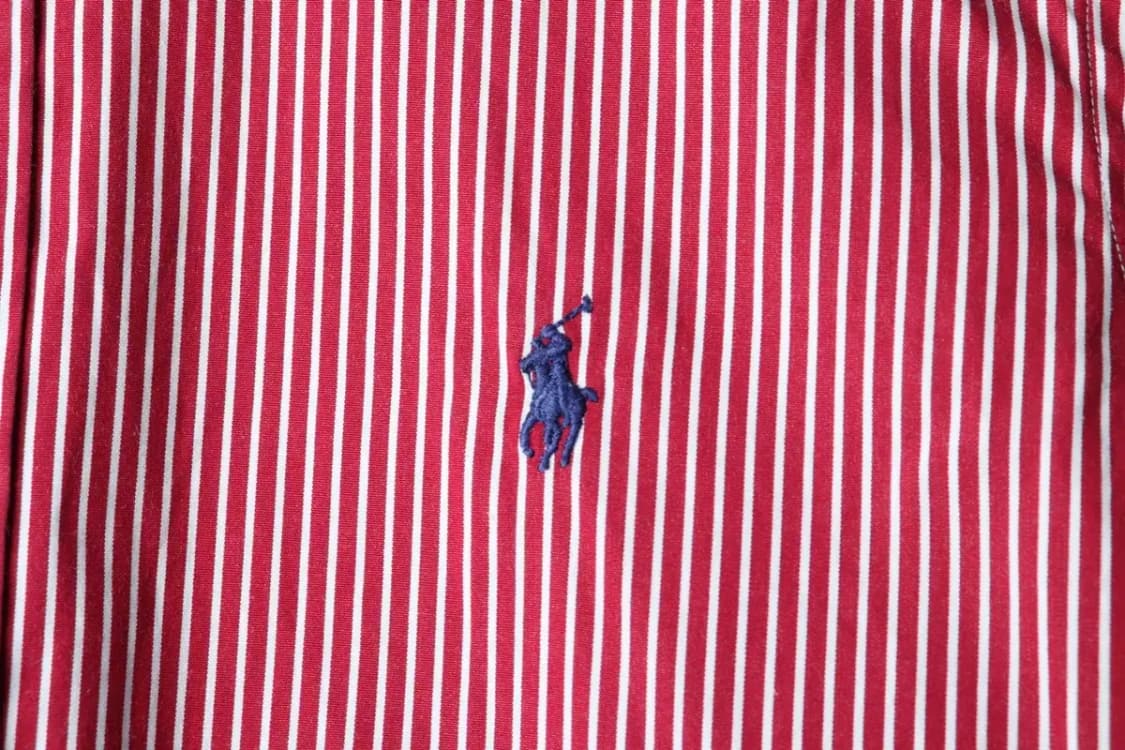 (S-M) 폴로 랄프로렌 셔츠 남방 스트라이프 레드 포니-160F5 상품이미지5