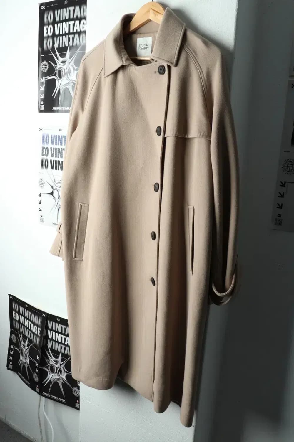W(S) 스튜디오 톰보이 코트자켓 베이지 롱-160F9 상품이미지1