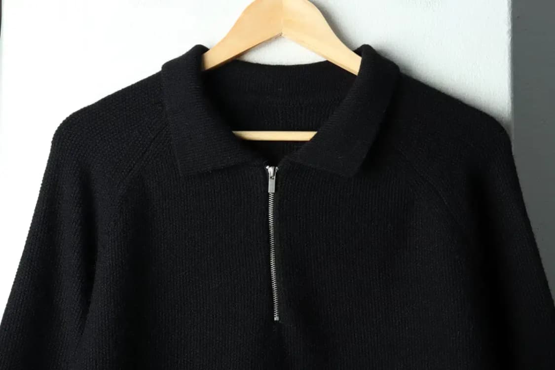 (L-XL) 라퍼지스토어 니트 반집업 카라 블랙 울-1616C 상품이미지3