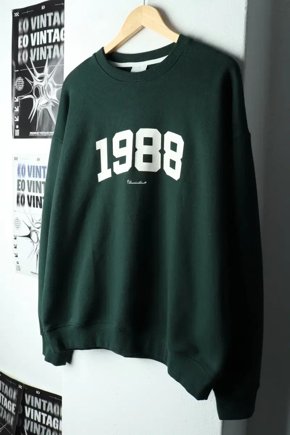 (M-L) 필루미네이트 맨투맨 티셔츠 그린 올드스쿨-16170 상품이미지1