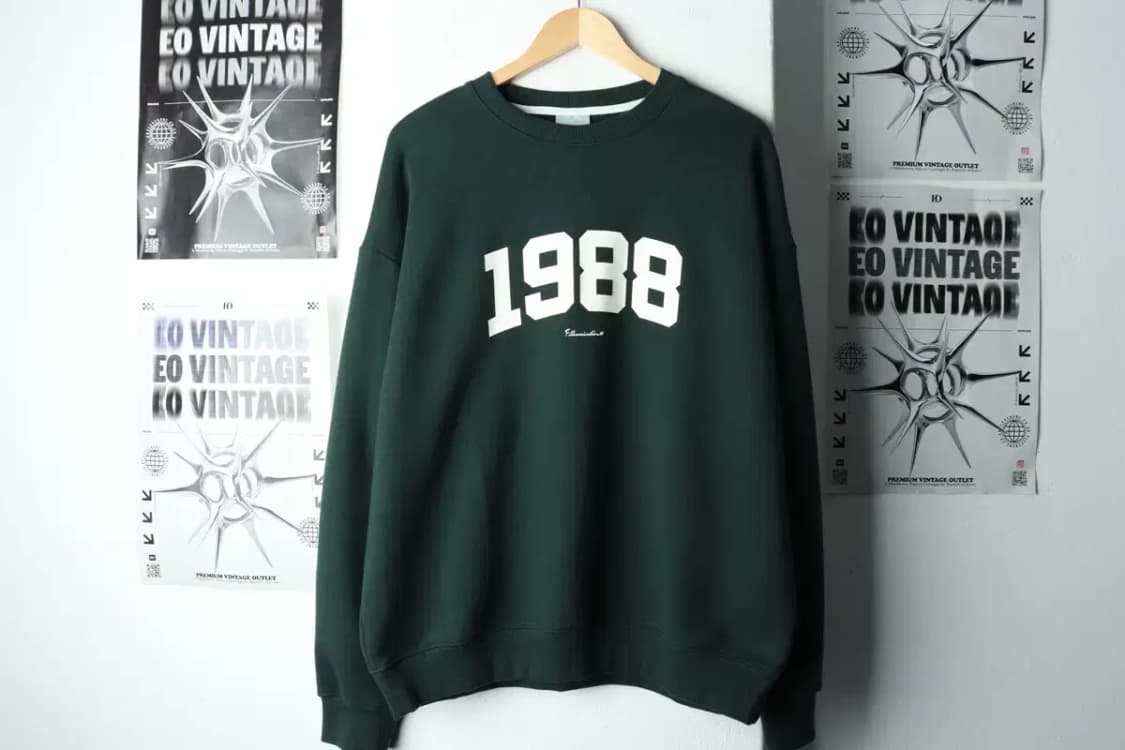 (M-L) 필루미네이트 맨투맨 티셔츠 그린 올드스쿨-16170 상품이미지2