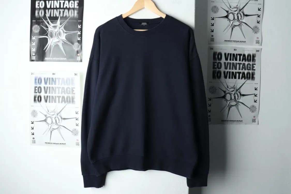 (M-L) 무신사 스탠다드 맨투맨 티셔츠 무지 네이비-16171 상품이미지2