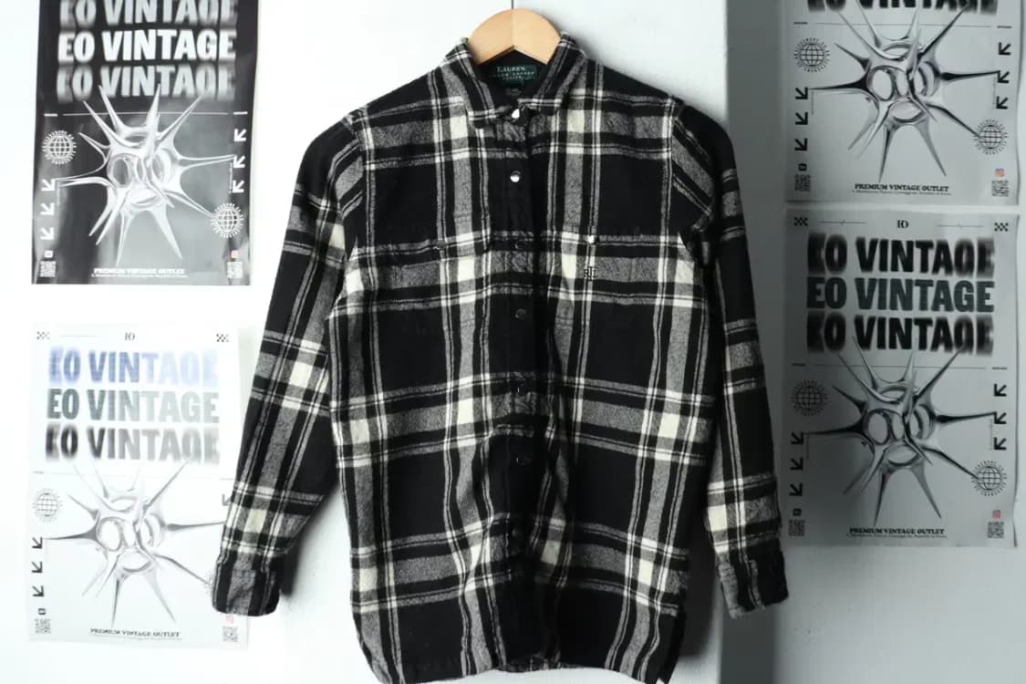 W(M) 폴로 랄프로렌 셔츠 남방 체크 플란넬 블랙 쁘띠-16174 상품이미지2