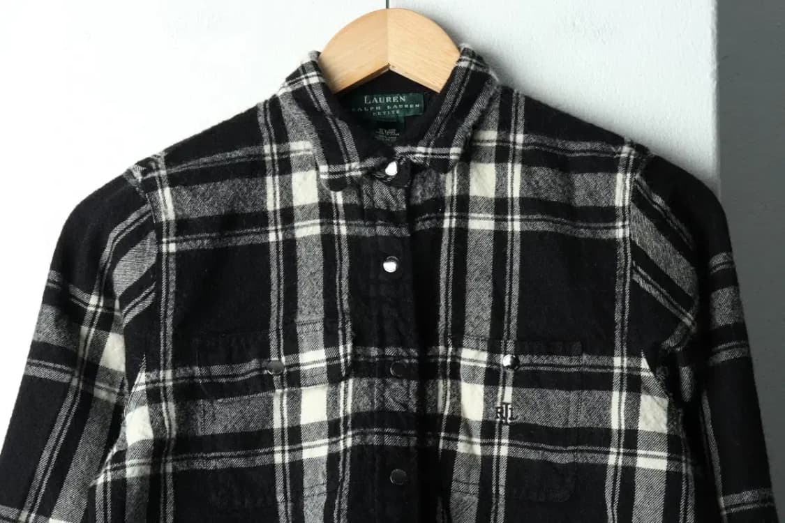 W(M) 폴로 랄프로렌 셔츠 남방 체크 플란넬 블랙 쁘띠-16174 상품이미지3