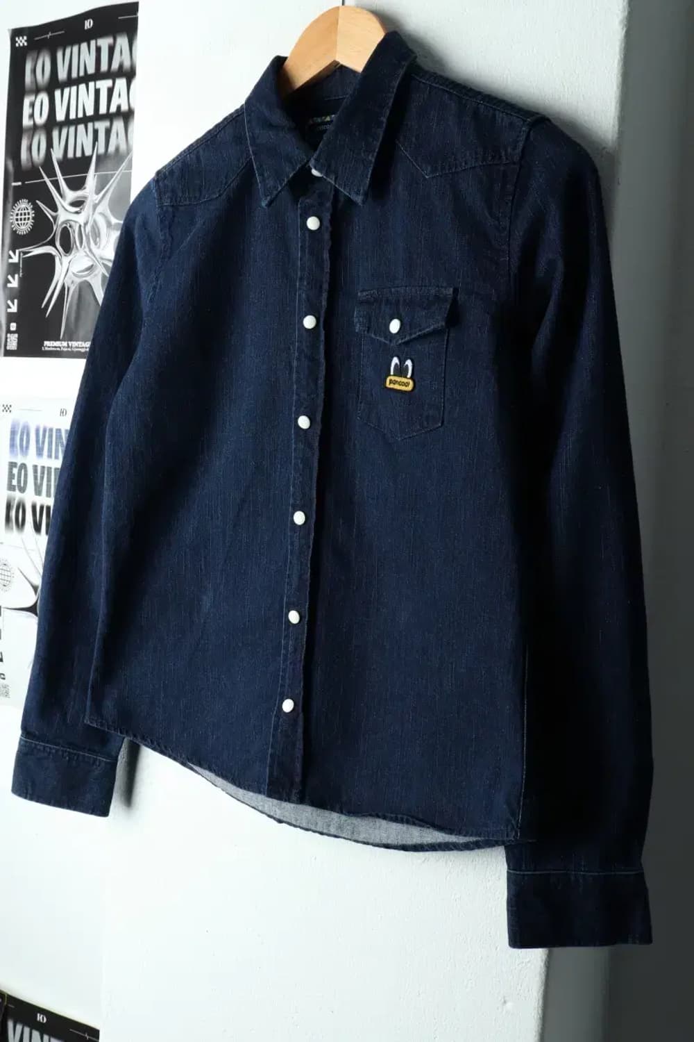 W(S) 팬콧 셔츠 남방 데님 청 인디고-16175 상품이미지1