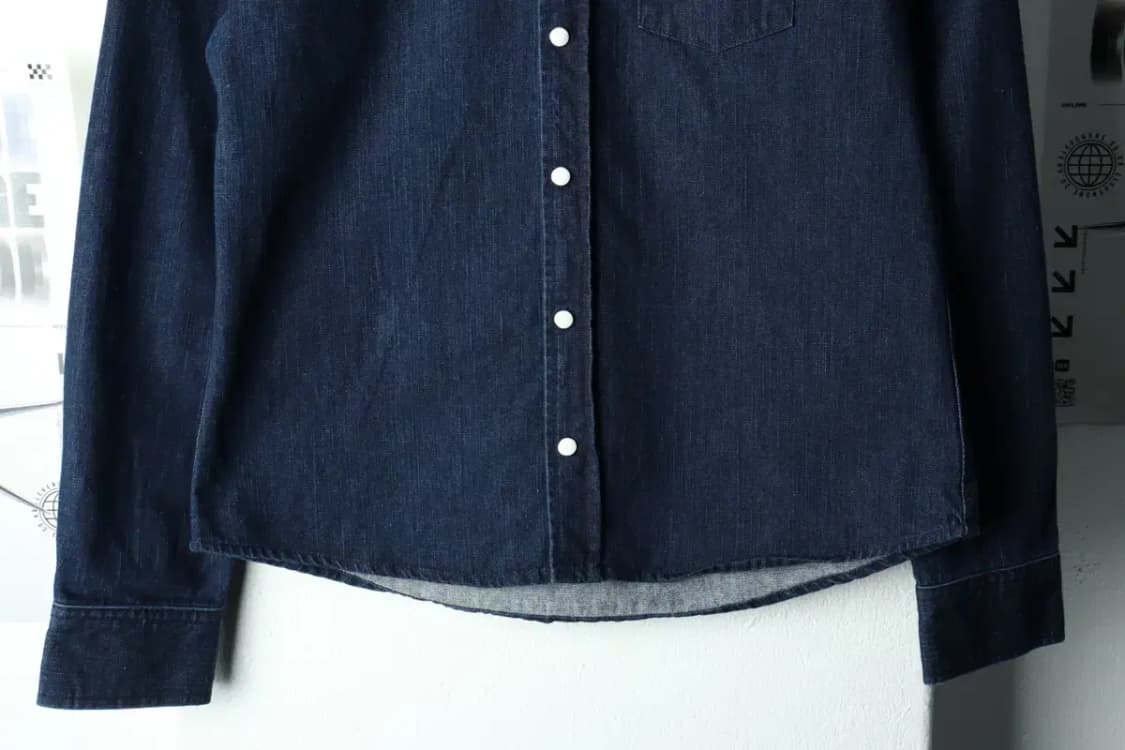 W(S) 팬콧 셔츠 남방 데님 청 인디고-16175 상품이미지4
