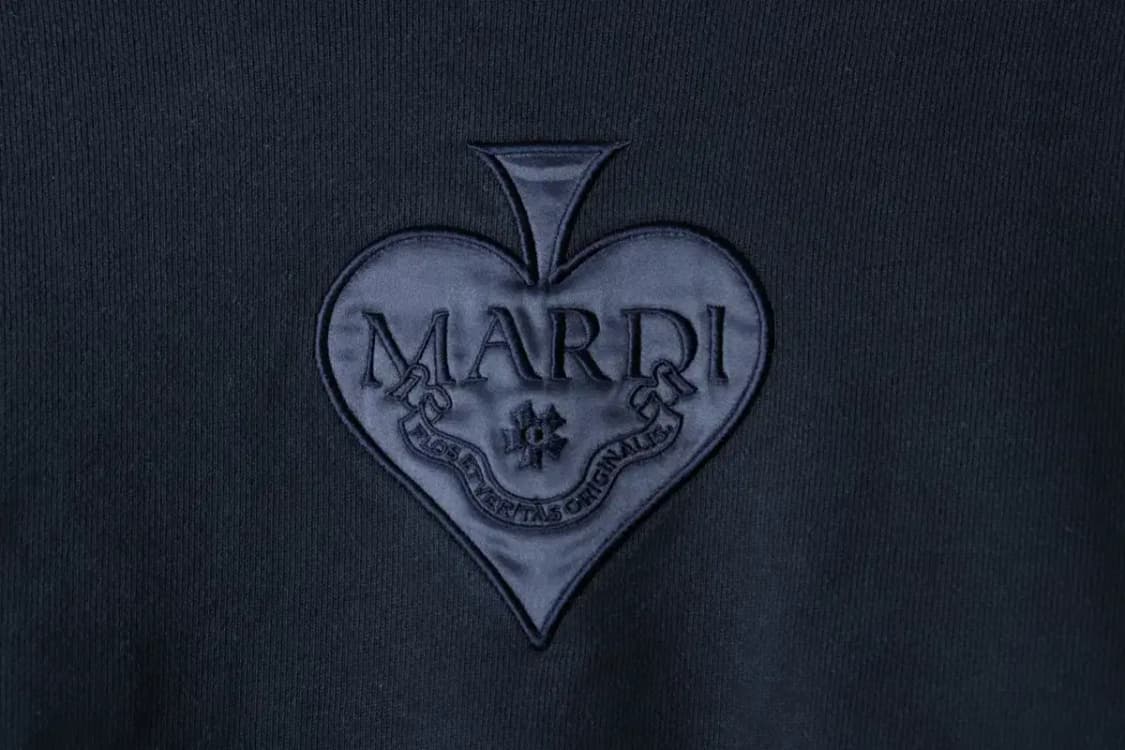 W(F) 마르디메르크디 맨투맨 티셔츠 네이비 크롭 헤비-16177 상품이미지5