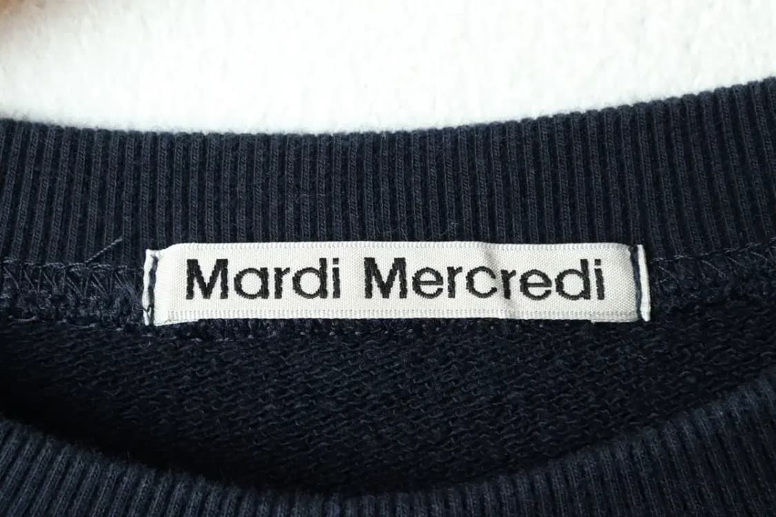 W(F) 마르디메르크디 맨투맨 티셔츠 네이비 크롭 헤비-16177 상품이미지6