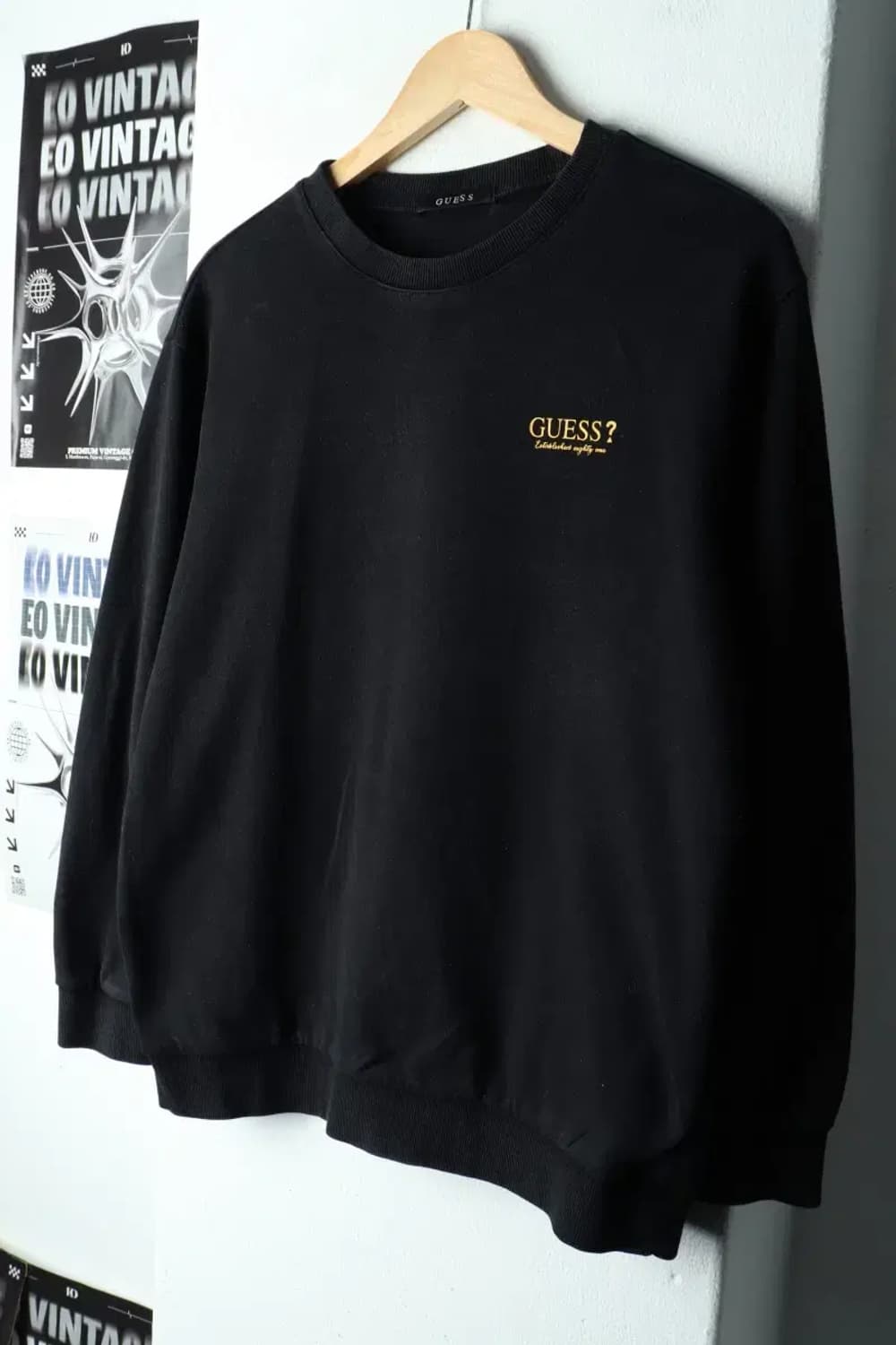 (S) 게스 맨투맨 티셔츠 블랙 올드스쿨-16178 상품이미지1