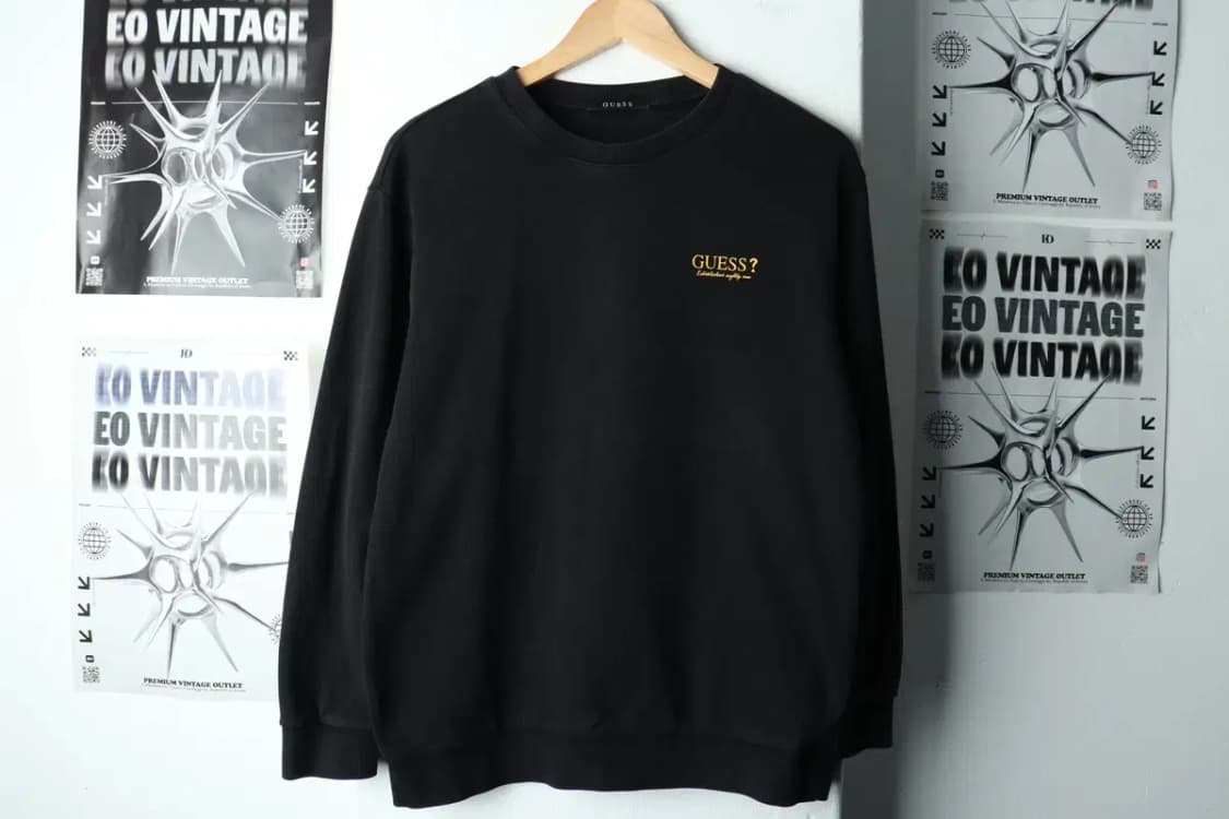 (S) 게스 맨투맨 티셔츠 블랙 올드스쿨-16178 상품이미지2