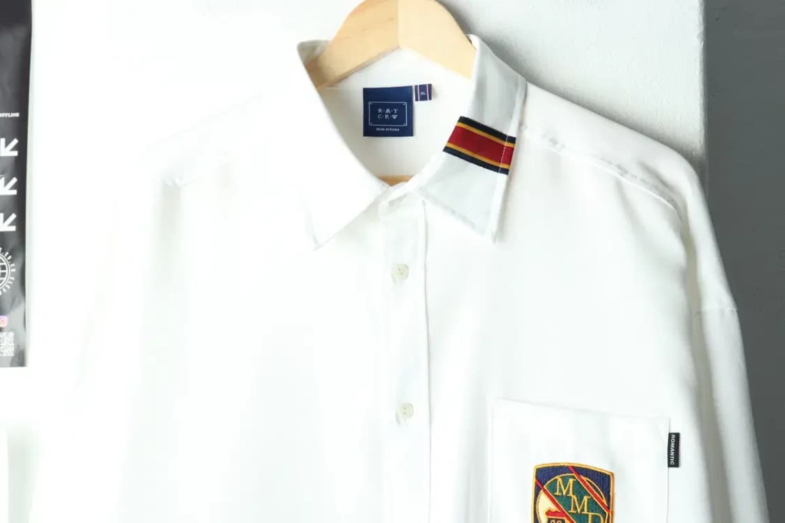 (XL) 로맨틱크라운 셔츠 남방 오버핏 화이트 올드스쿨-1617B 상품이미지3