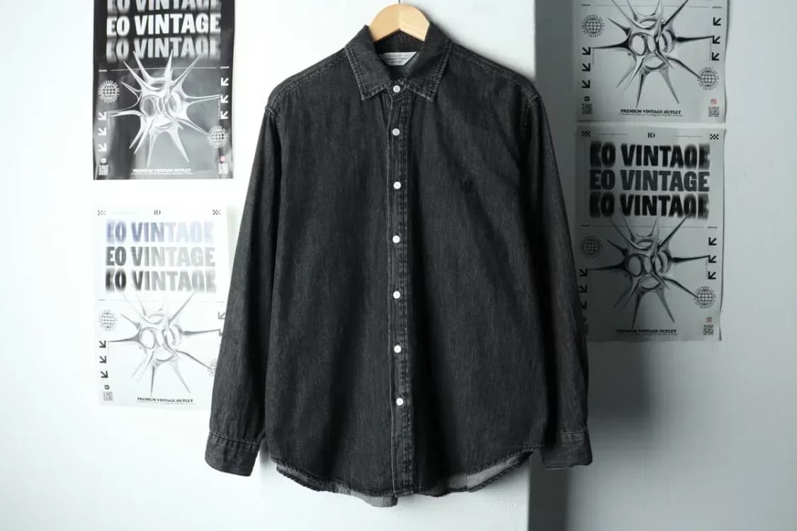 (S-M) 라퍼지스토어 셔츠 남방 워싱 데님 흑청-1617C 상품이미지2