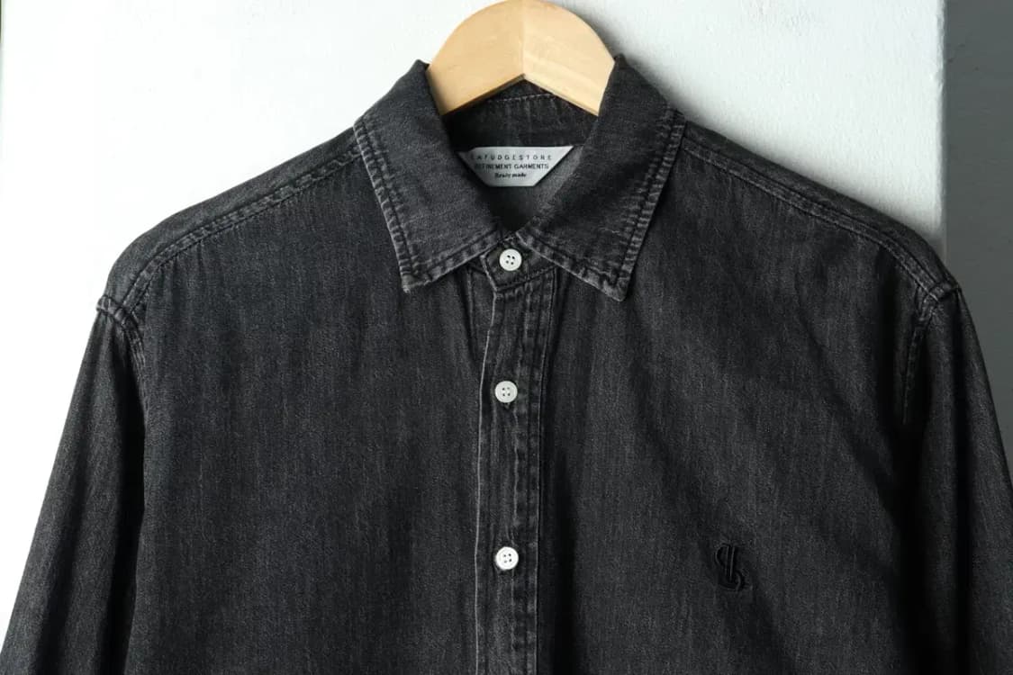 (S-M) 라퍼지스토어 셔츠 남방 워싱 데님 흑청-1617C 상품이미지3