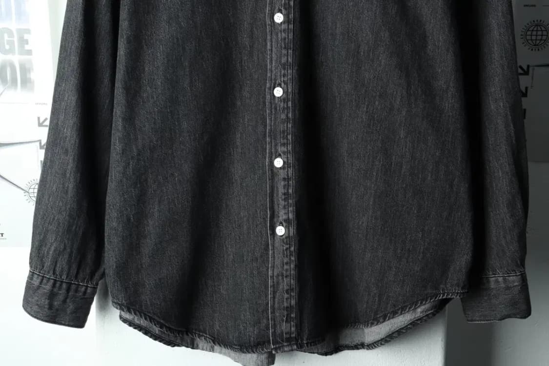 (S-M) 라퍼지스토어 셔츠 남방 워싱 데님 흑청-1617C 상품이미지4