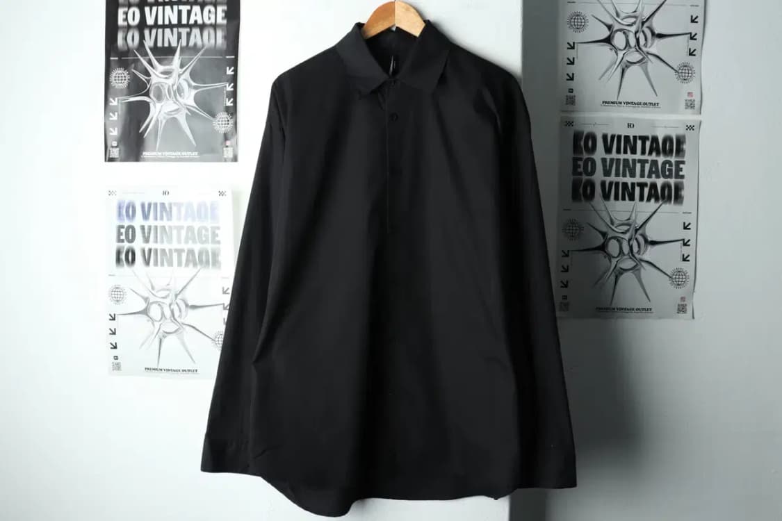 (XL) 플레어업 셔츠 남방 블랙 무지 루즈핏-1617D 상품이미지2