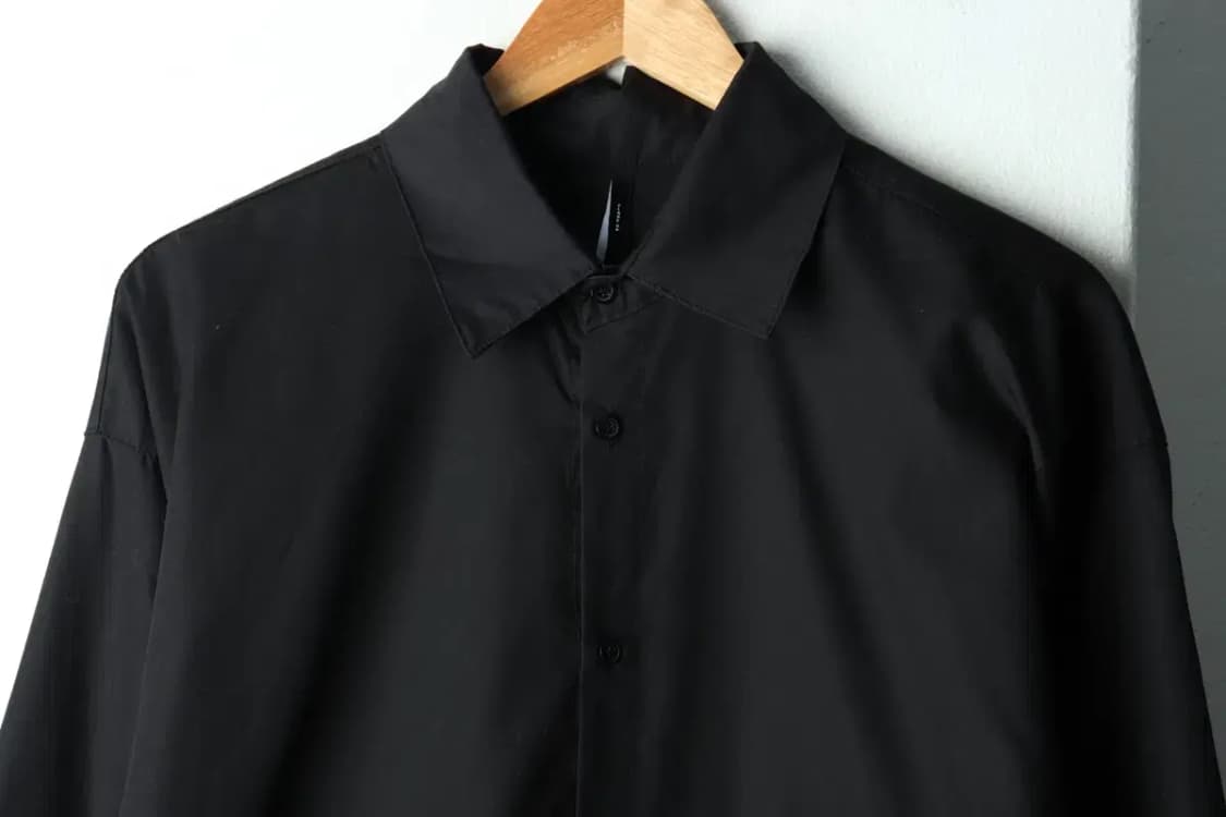 (XL) 플레어업 셔츠 남방 블랙 무지 루즈핏-1617D 상품이미지3