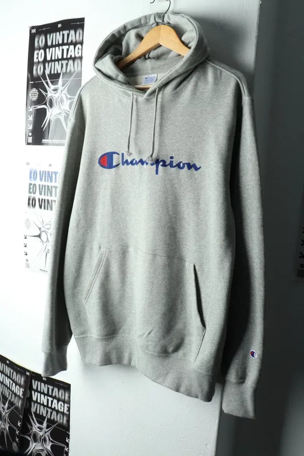 (2XL) 챔피온 후드티셔츠 USA 한정판 빅사이즈 그레이-1617E 상품이미지1