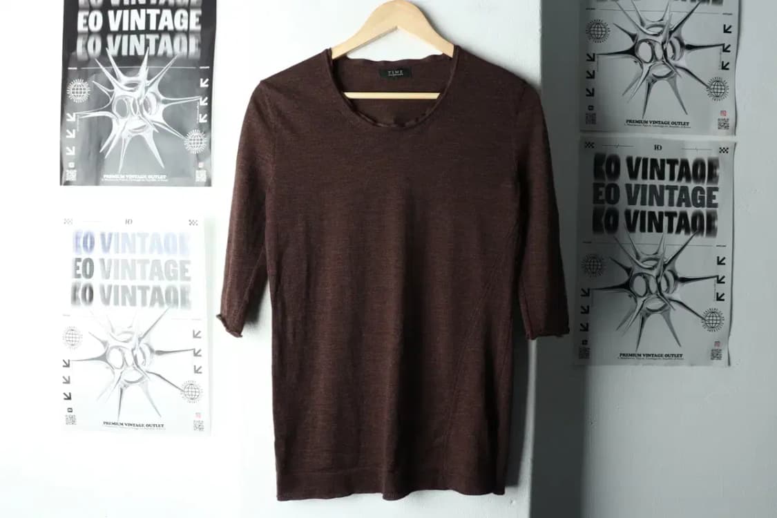 W(S-M) 타임 니트 한섬 7부 브라운-16180 상품이미지2